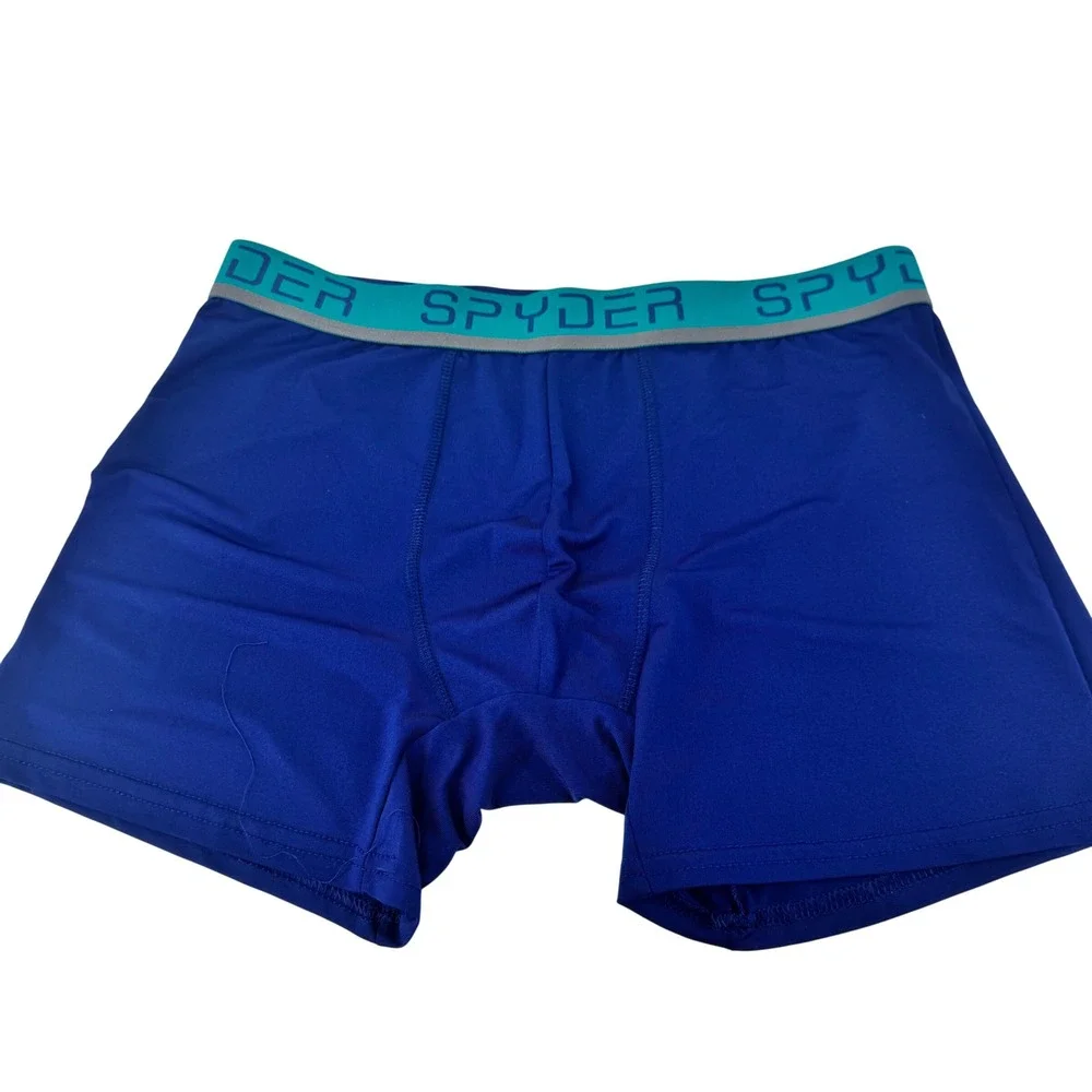 Spyder Men Boxer Briefs Blue Large Performance Stretch Athletic Underwear‎